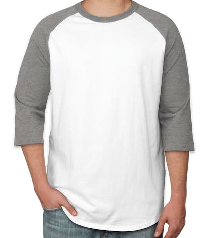 Sport-Tek Baseball Raglan - White / Heather Grey