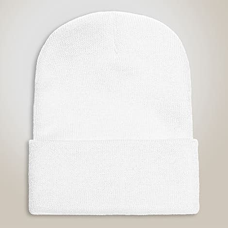 Yupoong Solid Knit Hat - White