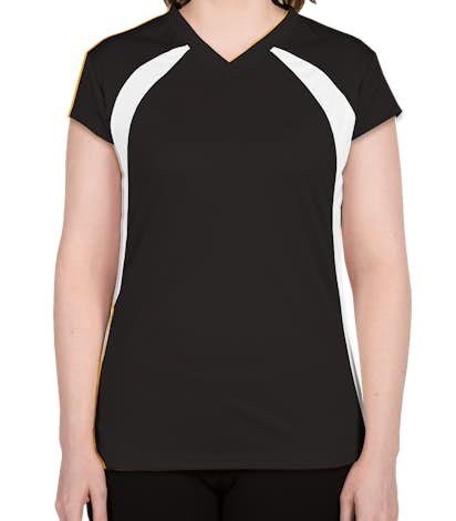Badger Ladies Colorblock Volleyball Jersey - Black / White