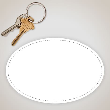 6 in. x 4 in. Oval Bumper Sticker - White