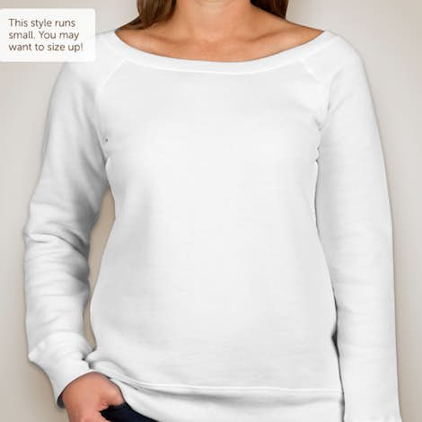 Canada - Bella Juniors Tri-Blend Wideneck Sweatshirt - Solid White Triblend