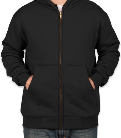 CornerStone Heavyweight Lined Zip Hooded Work Jacket - Black