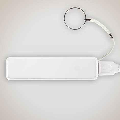 Jive 2,000 mAh Power Bank with Keychain - White