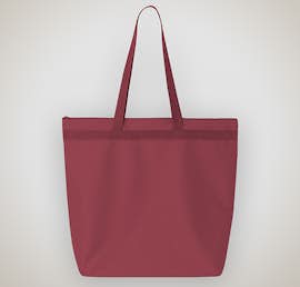 Large Recycled Poly Zippered Tote - Color: Maroon