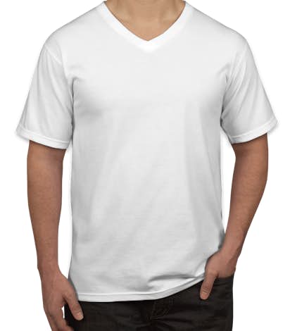 Canada - Anvil Jersey V-Neck T-shirt - White