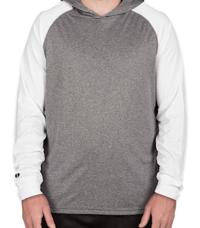 Holloway Ultra Lightweight Hooded Performance Shirt - Graphite Heather / White