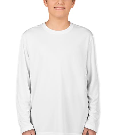 Sport-Tek Youth Competitor Long Sleeve Performance Shirt - White