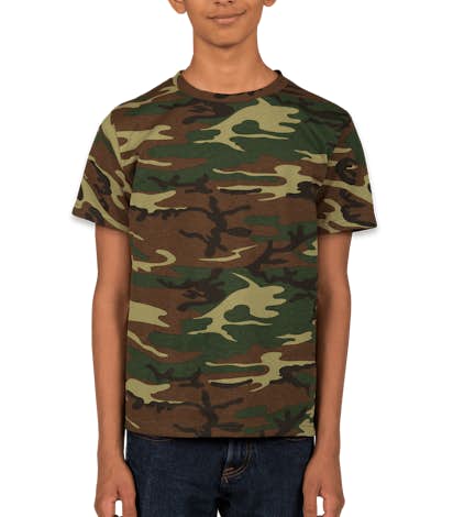 Code 5 Youth Camo T-shirt - Green Woodland
