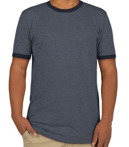 Bella + Canvas Ringer T-shirt - Heather Navy / Midnight