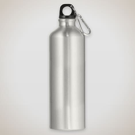 26 oz. Aluminum Water Bottle with Matching Carabiner - Silver