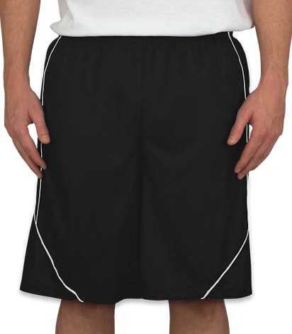 Sport-Tek Micro-Mesh Reversible Contrast Shorts - Black / White