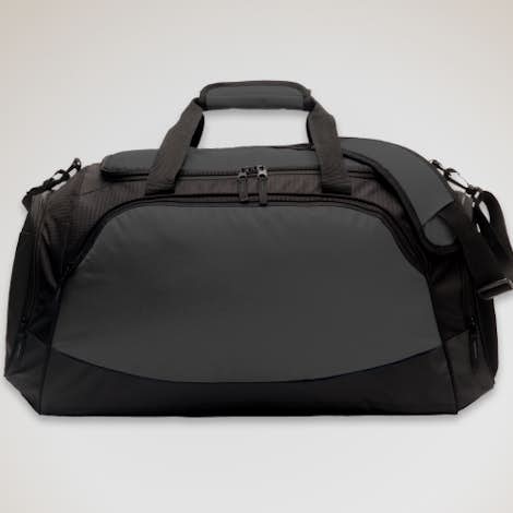 Large Active Duffel Bag - Screen Printed - Dark Charcoal / Black