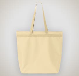 Large Recycled Poly Zippered Tote - Color: Light Tan