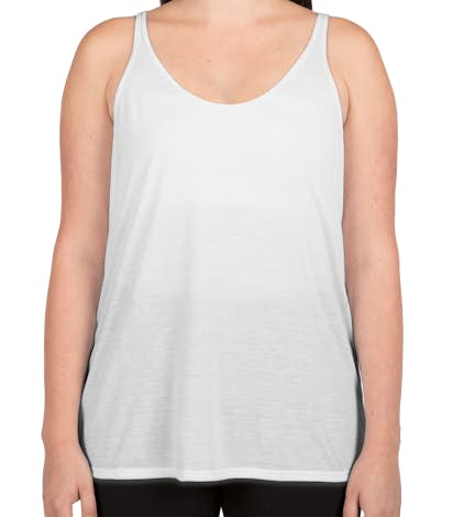 Bella Ladies Flowy Tank - White