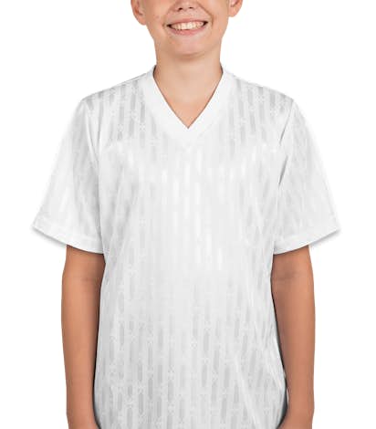 Teamwork Youth Cascade Soccer Jersey - White / White / White