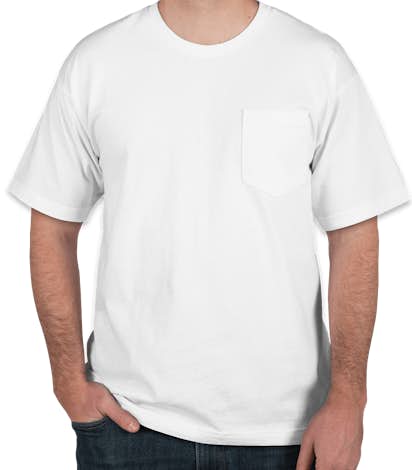 Bayside 100% Cotton USA Pocket T-shirt - White