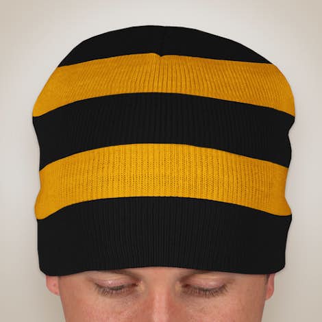 Sportsman Rugby Striped Knit Hat - Black / Gold