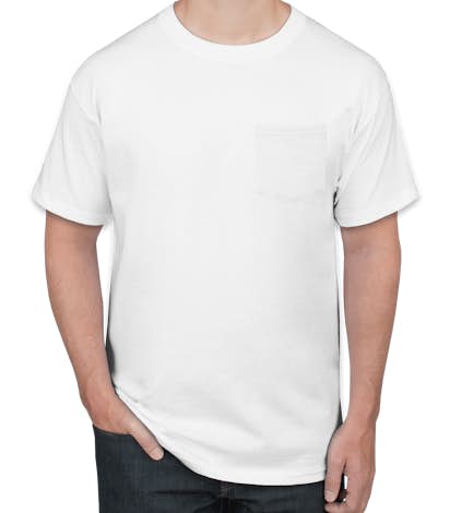 Hanes ComfortSoft® Tagless Pocket T-shirt - White