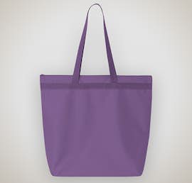 Large Recycled Poly Zippered Tote - Color: Purple