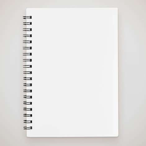 Medium Plastic Cover Spiral Notebook - White