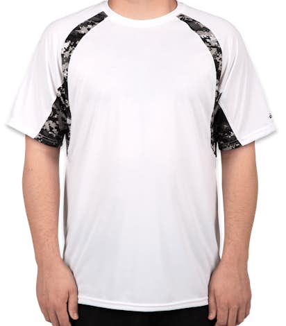Badger Digital Camo Contrast Performance Shirt - White