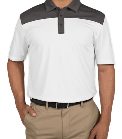 Clique by Cutter & Buck Colorblock Performance Polo - White / C Titan