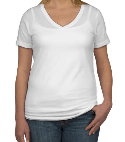 Anvil Ladies Lightweight V-Neck T-shirt - White