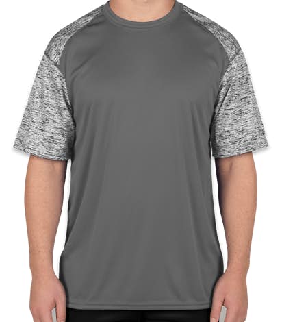 Badger Heather Sleeve Performance Shirt - Graphite / Graphite Blend