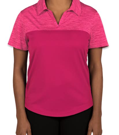 Augusta Ladies Tonal Heather Performance Polo - Power Pink
