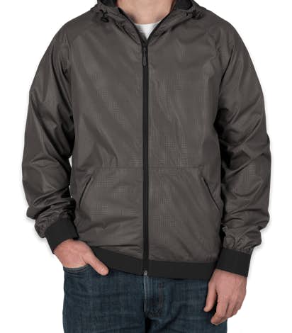 Sport-Tek Embossed Full Zip Hooded Jacket - Graphite / Black