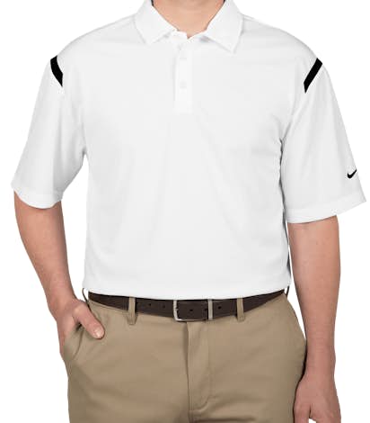 Nike Golf Dri-FIT Shoulder Stripe Performance Polo - White / Black