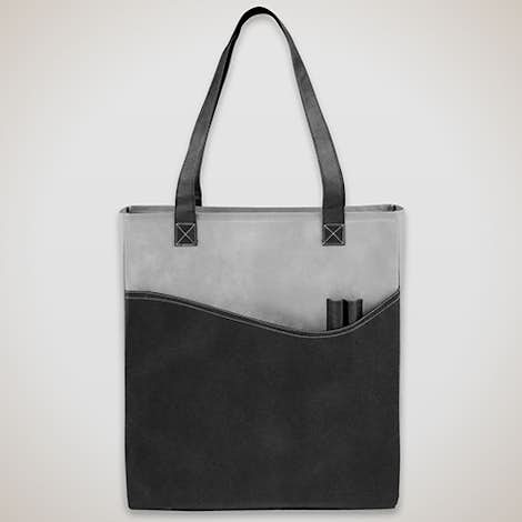 Promotional Non-Woven Pocket Convention Tote - Gray