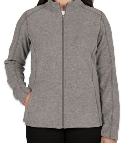 Port Authority Ladies Heather Microfleece Full Zip Jacket - Pearl Grey Heather