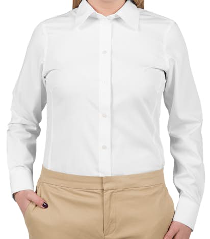 Devon & Jones Ladies Solid Dress Shirt - White
