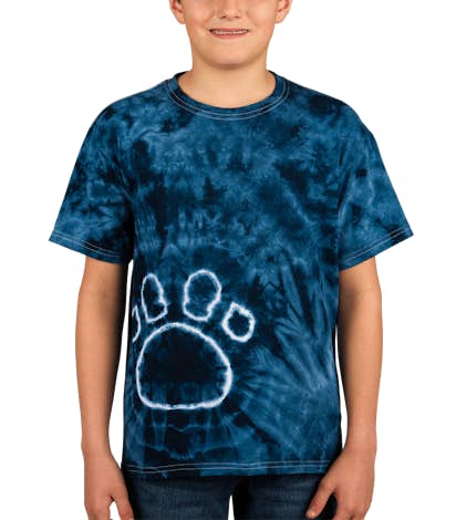 Dyenomite Youth Paw Print Tie-Dye T-shirt - Black