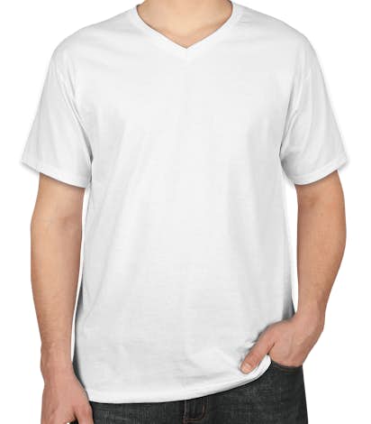 Canada - Fruit of the Loom 100% Cotton V-Neck T-shirt - White