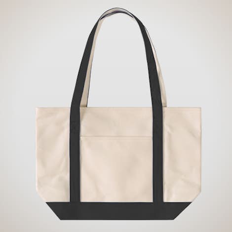 Premium Medium Cotton Boat Tote - Black