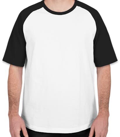 Sport-Tek Short Sleeve Baseball Raglan - White / Black