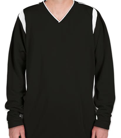 Augusta Contrast V-Neck Basketball Shooting Shirt - Black / White
