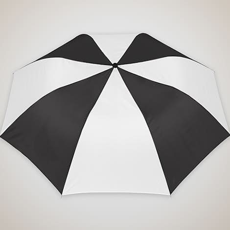 Arc Auto Open Multi-Tone Telescopic Folding 44" Umbrella - Black / White