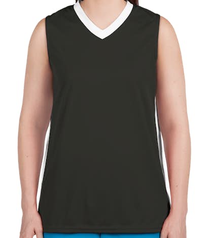 Augusta Ladies Colorblock Basketball Jersey - Slate / White