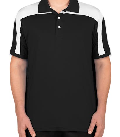 Team 365 Colorblock Performance Polo - Black / White