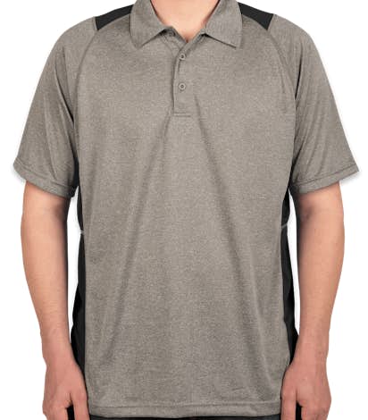 Sport-Tek Contrast Performance Polo - Vintage Heather / Black