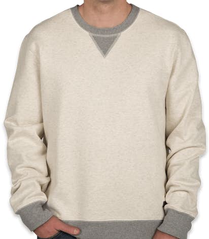 Champion Authentic Sueded Fleece Crewneck Sweatshirt - Oatmeal Heather / Oxford Grey