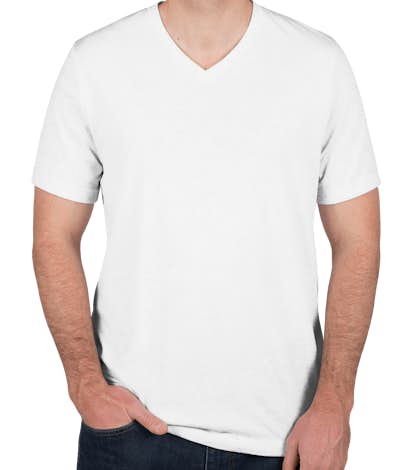 Canvas Tri-Blend V-Neck T-shirt - Solid White Tri-Blend