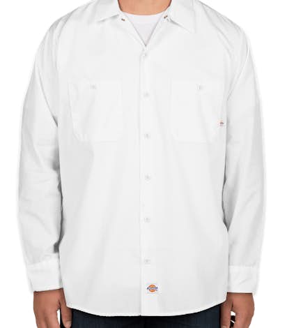 Dickies Lightweight Industrial Long Sleeve Work Shirt - White