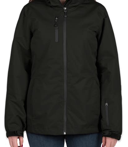 Port Authority Ladies 3-in-1 Waterproof Vortex System Jacket - Black / Black
