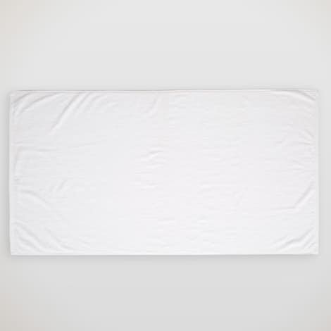 Heavyweight White Screenprinted Beach Towel - White