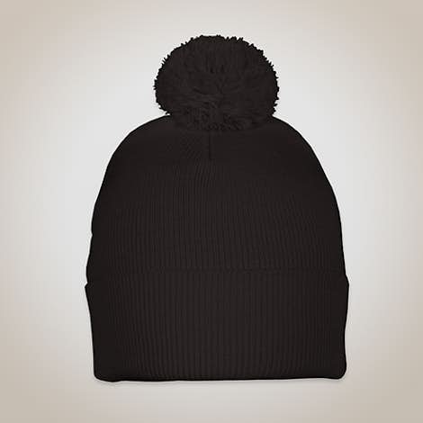 Sportsman Pom Pom Knit Hat - Black