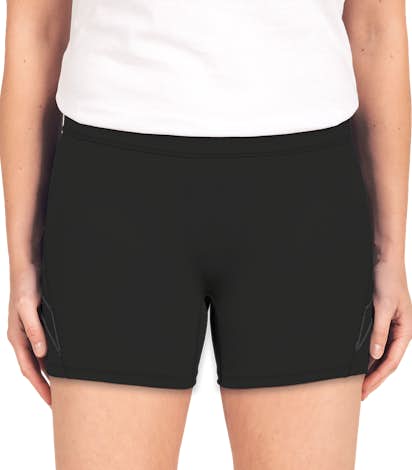 Augusta Ladies Contrast Volleyball Short - Black / Black
